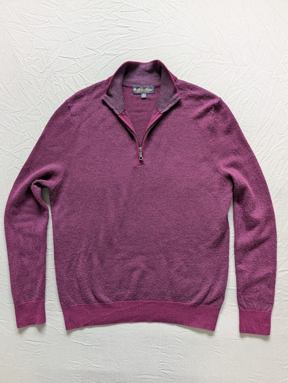 Brooks Brothers Extra Fine Merino Wool Quarter Zip Sweater
